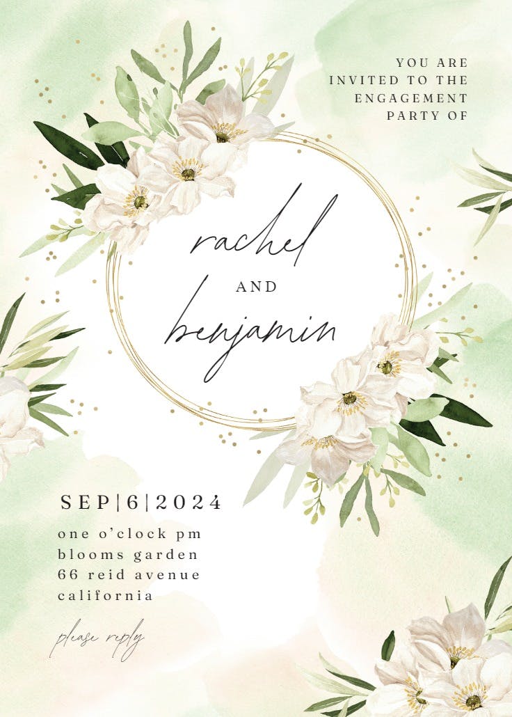 White romantic - engagement party invitation